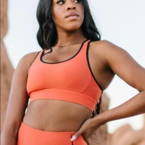 Zyia Premium Ribbed Burnt Orange Athletic Bra